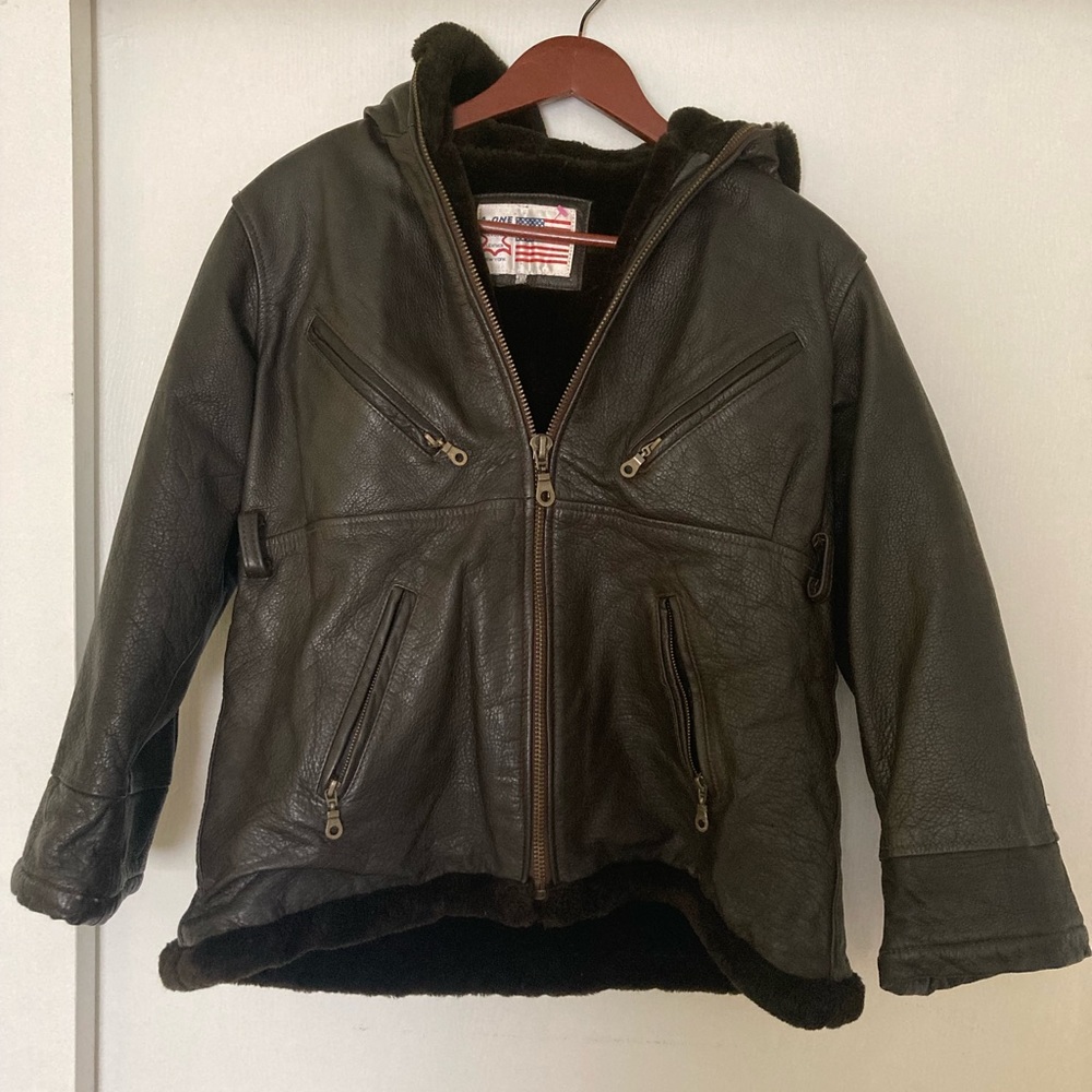 Vintage A-One Genuine Leather Motorcycle Jacket
